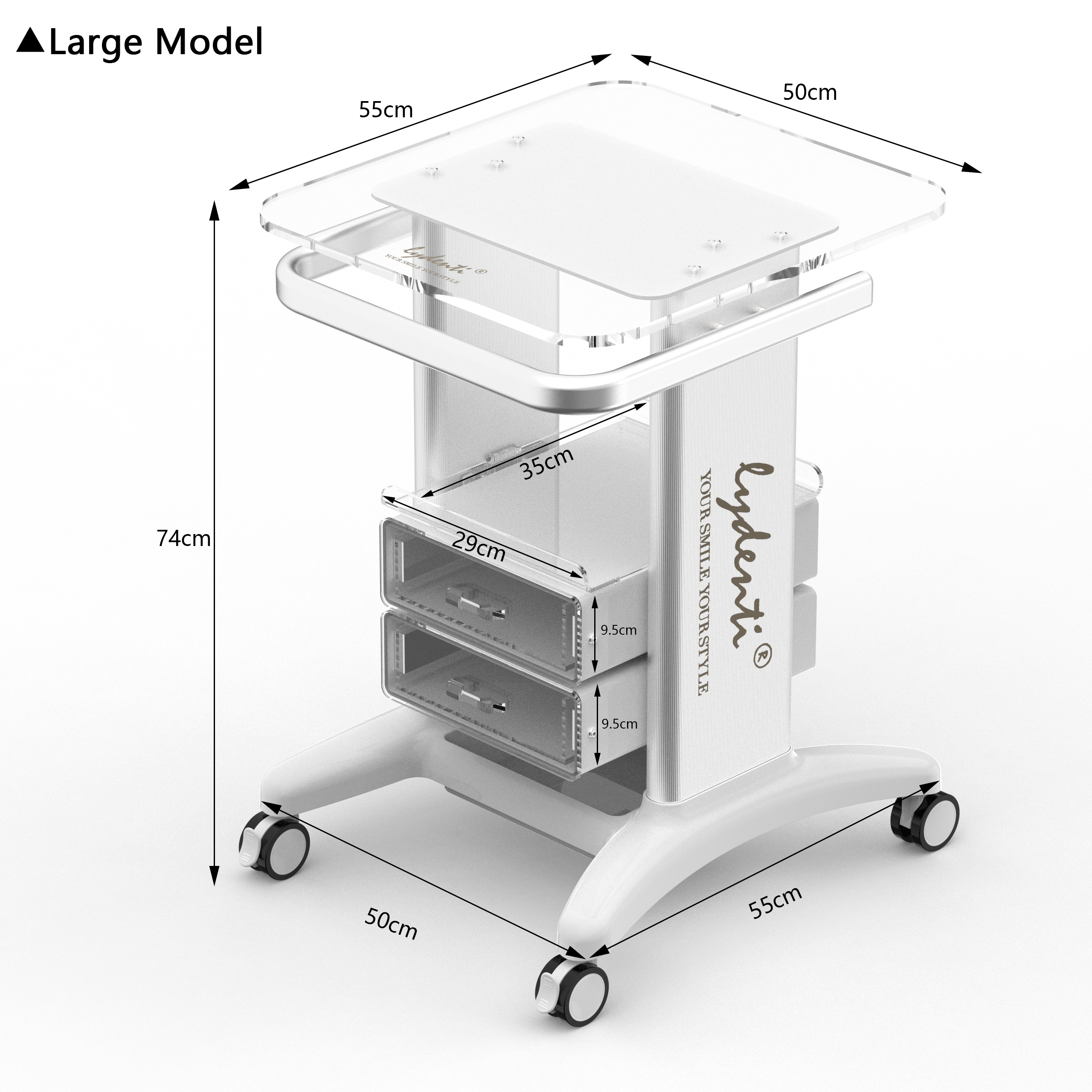 Dental Cart Medizinischer Wagen Kosmetikwagen XL weiß